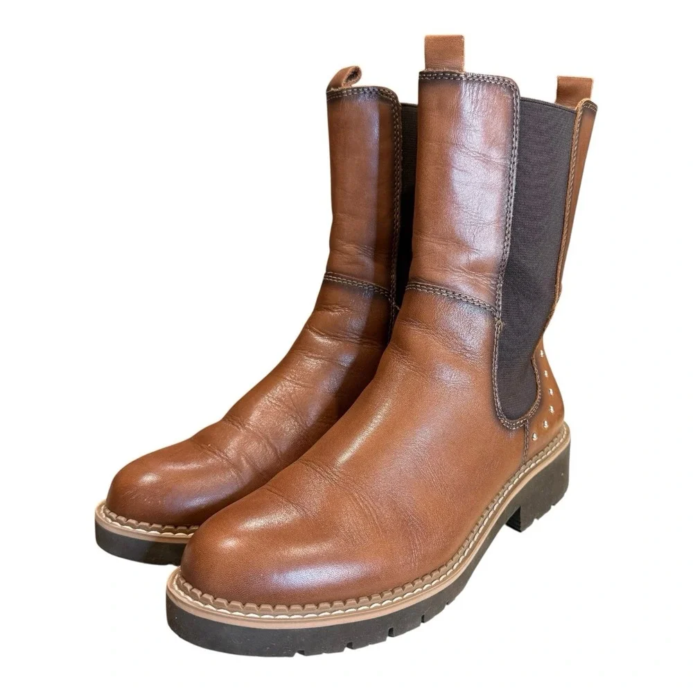 Pikolinos Women's Vicar WOV-8520 Leather Boot Studded Side Sock Panel 36 US 5